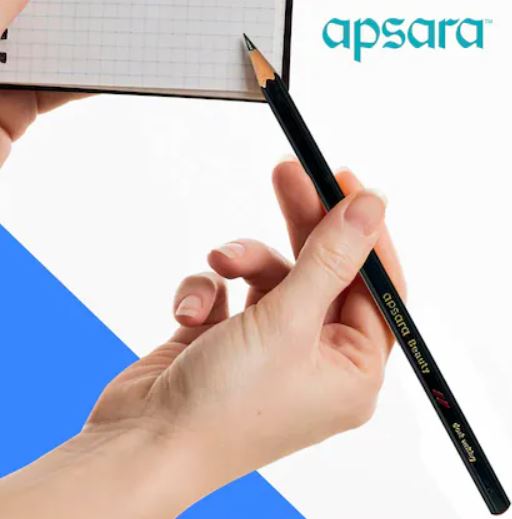 Apsara Beauty Dark Pencils Hexagonal Body for Strong Grip Classic Black Design for Premium Look Good Handwriting Free Sharpener and Eraser Use for School and College Student Pack of 10 Boxs Each Box Contains 10 Pencils