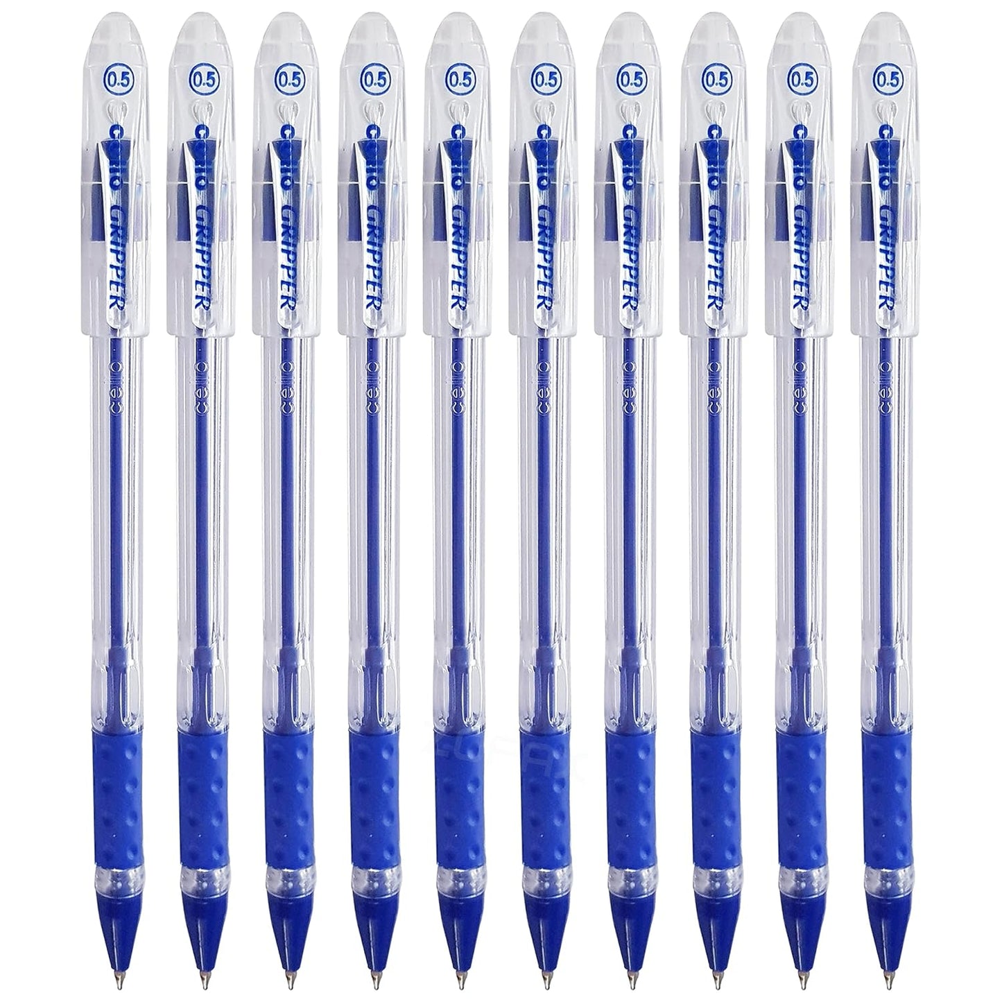 Cello Gripper Ball Pen Cap Closure Type Blue Ink Pack Of 10