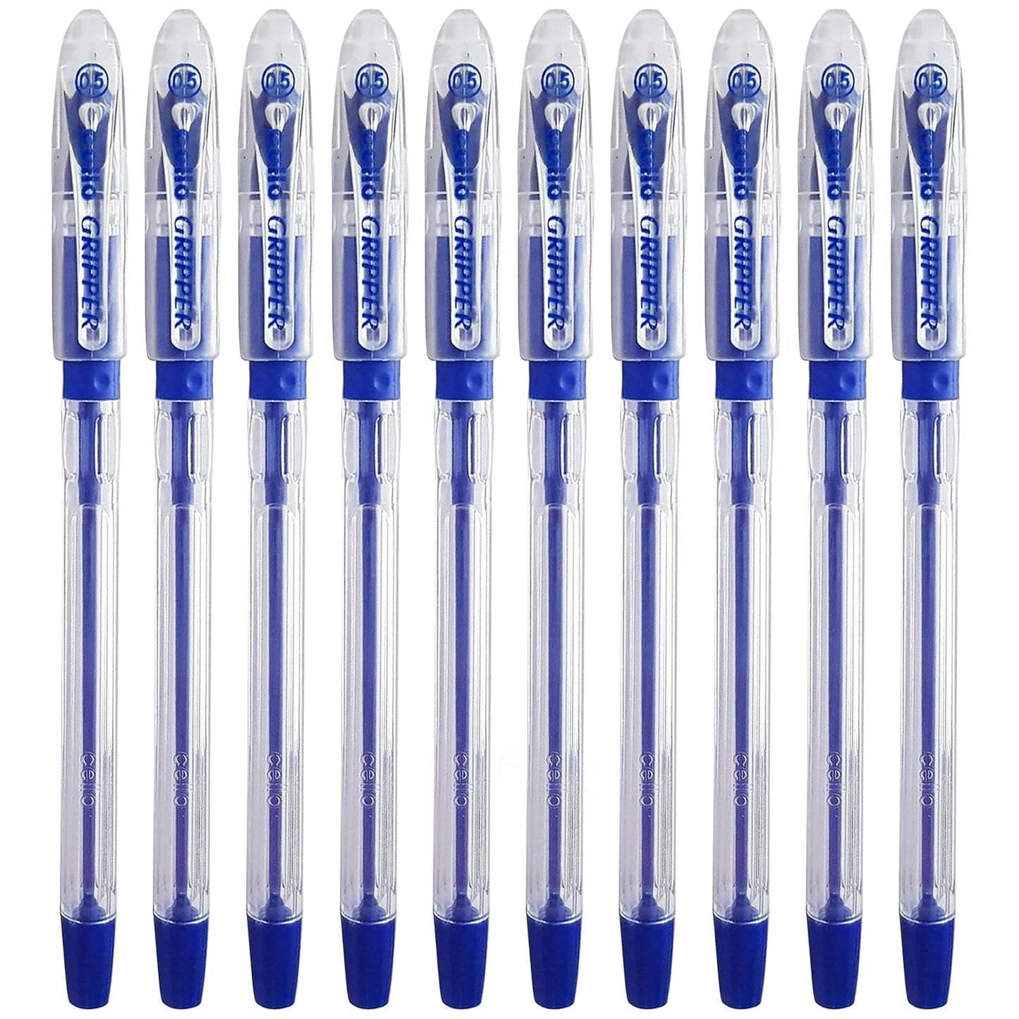 Cello Gripper Ball Pen Cap Closure Type Blue Ink Pack Of 10