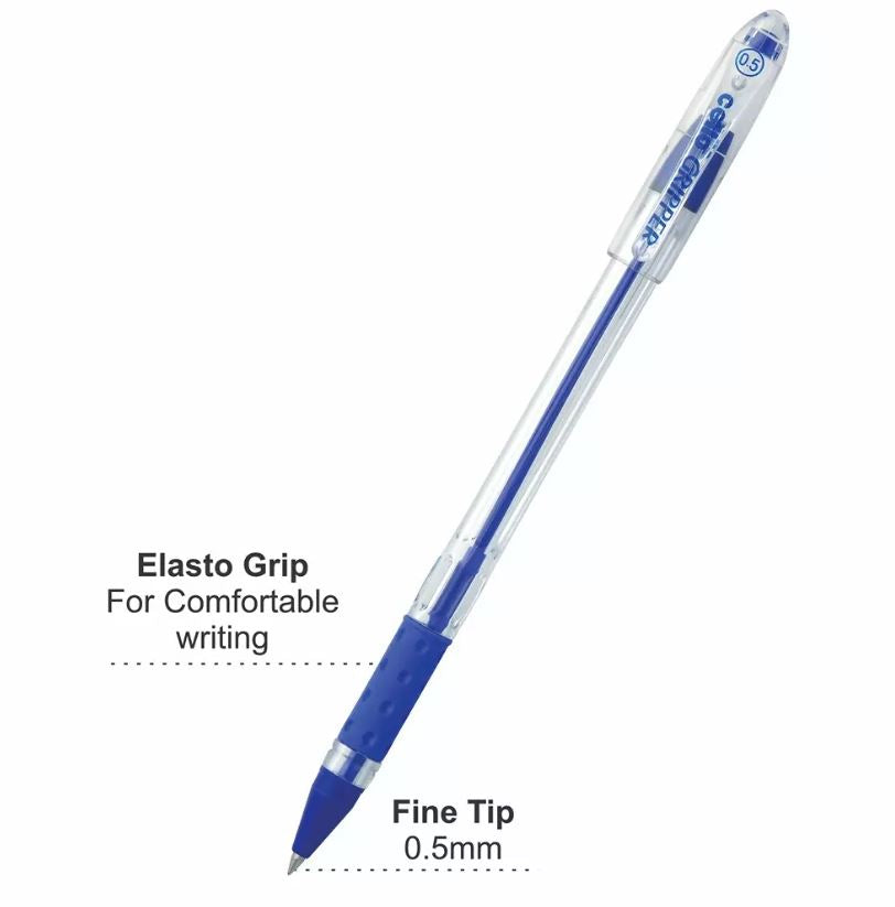 Cello Gripper Ball Pen Cap Closure Type Blue Ink Pack Of 10