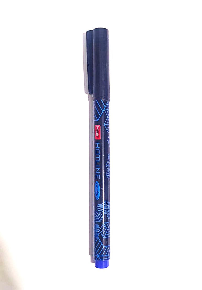 Flair Hotline Fineliner High Quality Metal Tip Pen Comfortable Grip Smooth Ink Flow Fineliner Pens For Mandala Sketching Doodling Journal and Outline Blue Ink Pack Of 10 Pcs