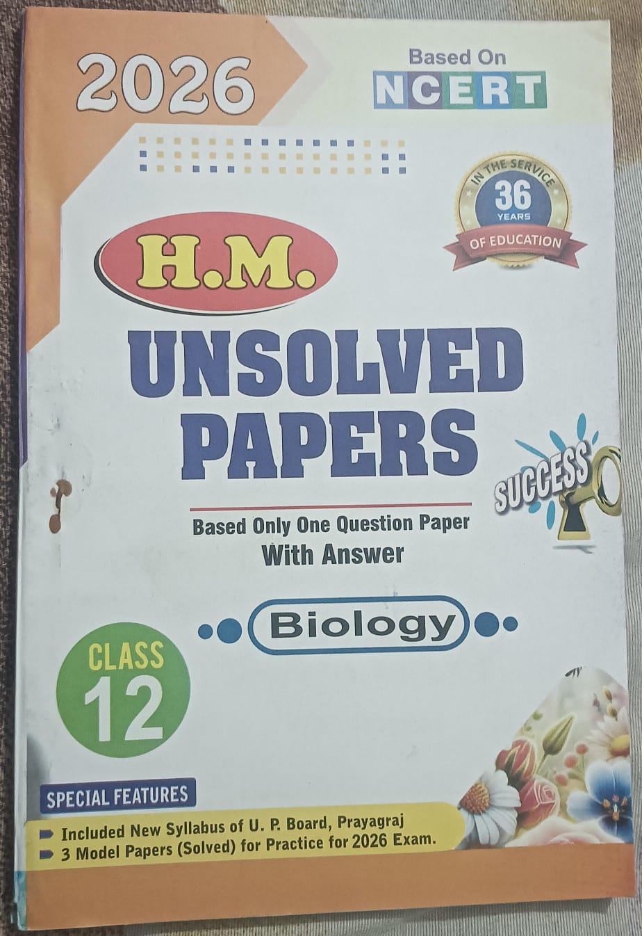 H.M UNSOLVED PAPERS CLASS 12 Biology Based On NCERT 2026 Examination