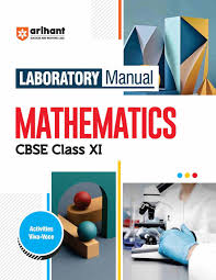 Laboratory Manual Mathematics CBSE Class XI book cover with colorful design elements.