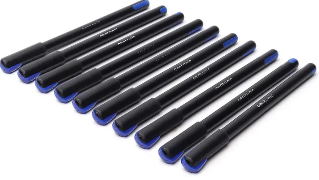 Linc Pentonic Gel Pen 0.6mm Refillable Waterproof Gel Ink Sleek Matte Finish Featherlite Feel Pack of 10 Pcs Ink Color Blue