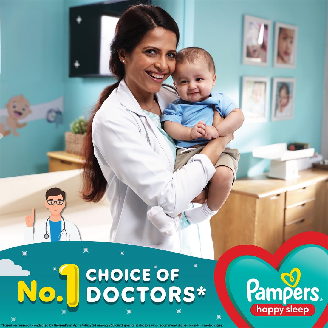 Pampers Happy Sleep Pant Style Baby Diapers Small (S) 1 Pampers = 1 Night Sleep with Anti Rash Shield 4-8 Kg Diapers