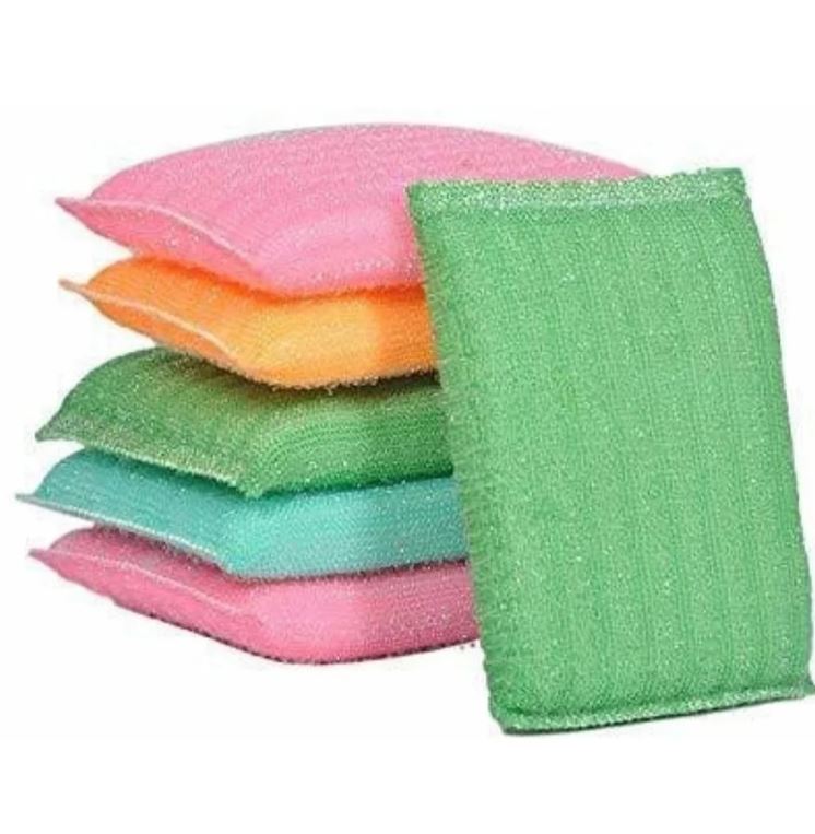 SKV Heavy Cloth Foam Pad Scrubber Dish Washing Foam Scrub Pad For Wash Dishes Padded Form Multi Soft In Hand Multi Colour Design and Purpose