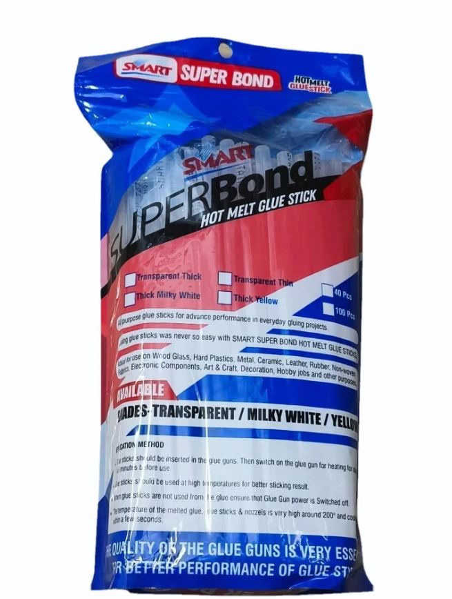Smart Super Bond Hot Melt Glue Stick 7mm 100 Pcs Ideal For All Purpose Glue Sticks For Advance Performance In Everyday Gluing Projects Pack Of 1