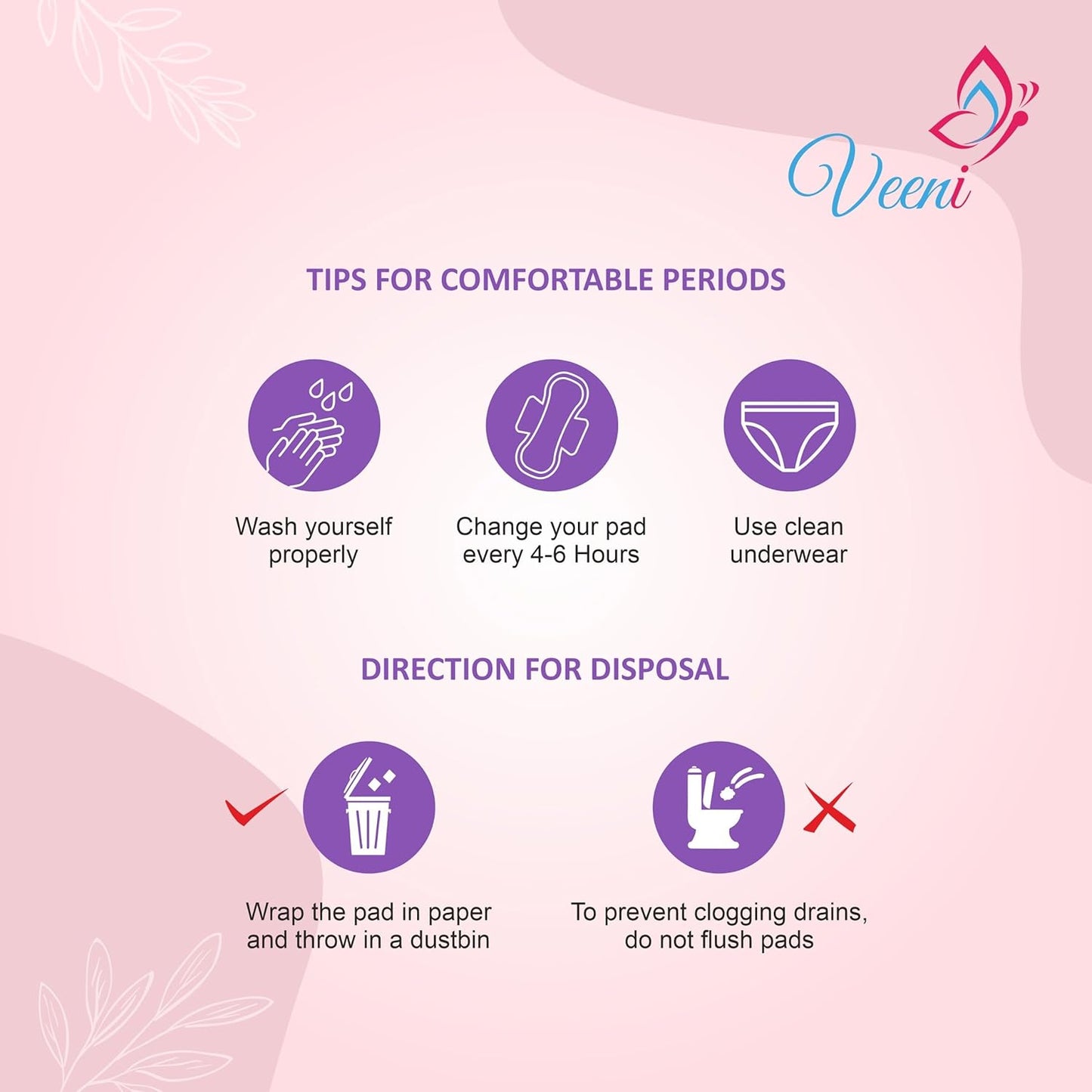 Veeni Maxi Pads XXL 320mm with Cotton Top Layer 12-Hour Protection Overnight Heavy Flow Rash Free Highly Absorbent Dry Long Time Comfort 15 Pads Pack of 1