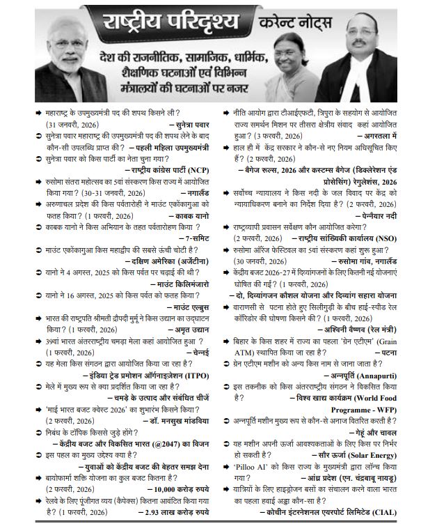 Ghatna Chakra Current Affairs Pointer 2026 31 July 2005 Updated 20 March 2016 Economic Survey 2025-26 Union Budget 2026-27 Bihar Budget 2026-27