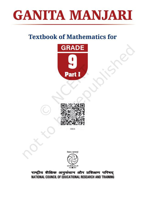 NCERT Ganita Manjari Class 9 Textbook Of Mathematics For Grade 9 Part 1 Latest Edition 2025-26 Based On New Pattern