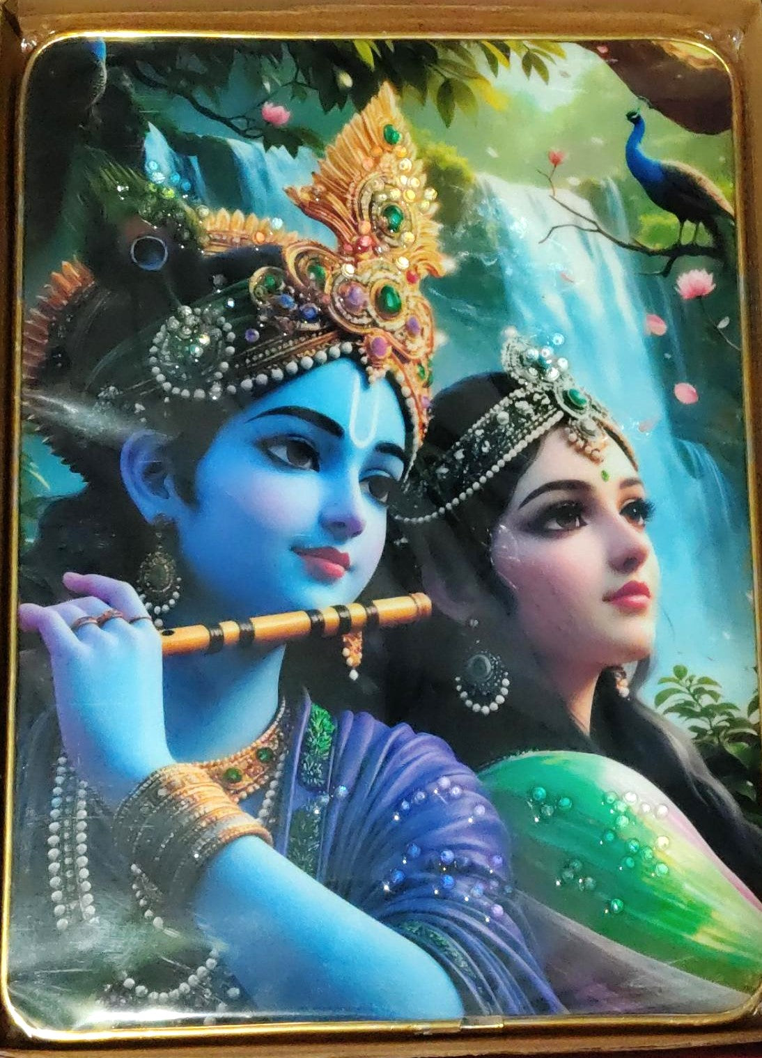 Radhe Naam Lekhan Pustika With Radha Krishna Painting Religious Size 9*12