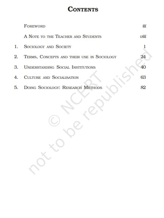NCERT Introducing Sociology Ckass 11 Textbook For English Grade XI Latest Edition Based On CBSE Pattern