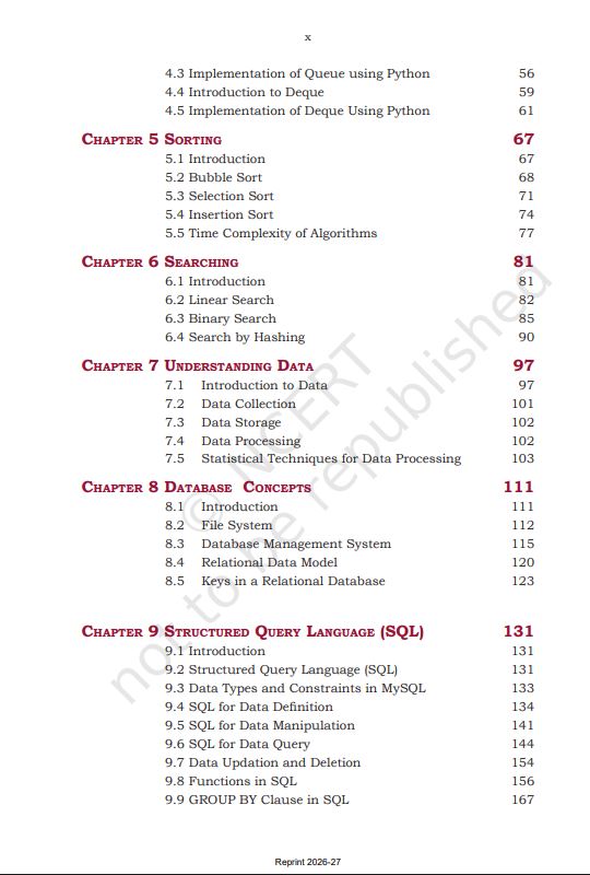 NCERT Computer Science Class 12 Textbook For English Grade XII Code-12130