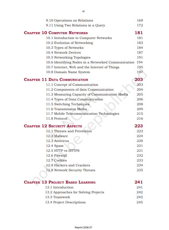 NCERT Computer Science Class 12 Textbook For English Grade XII