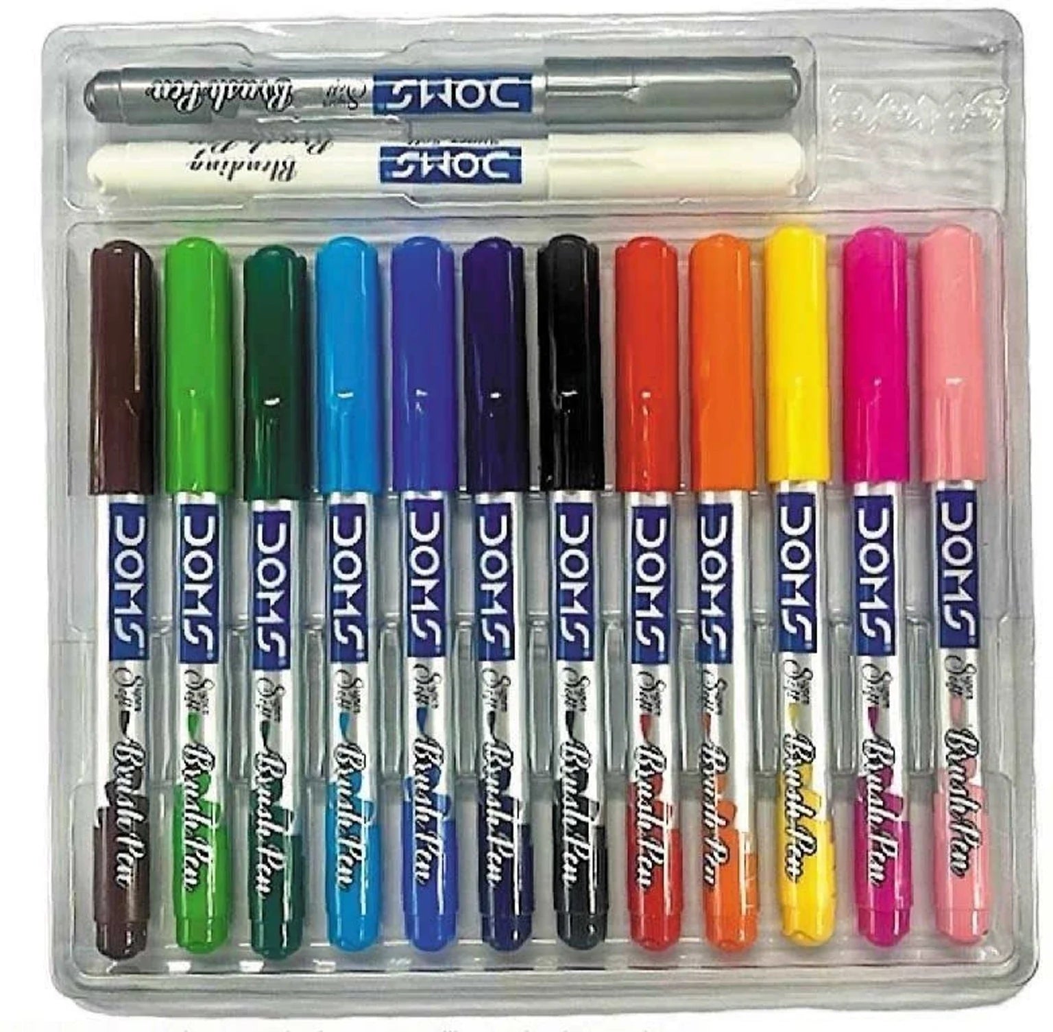 DOMS Brush Pen Dark Shades Brush Nib Sketch Pens  with Washable Ink Set Of 1 Multicolour