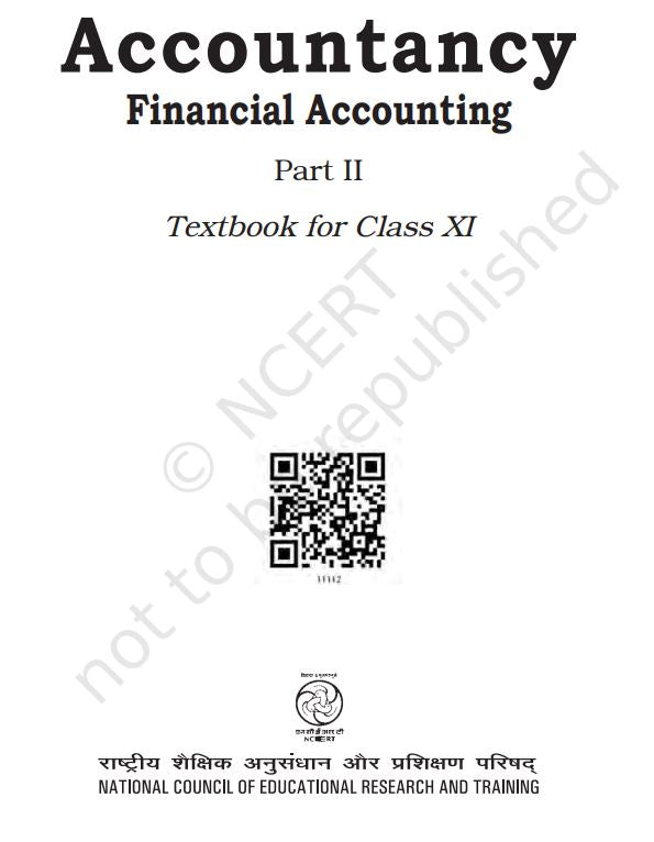 NCERT Financial Accounting Class 11 Part 2 Textbook For English Latest Edition 2026-27 Code 11112