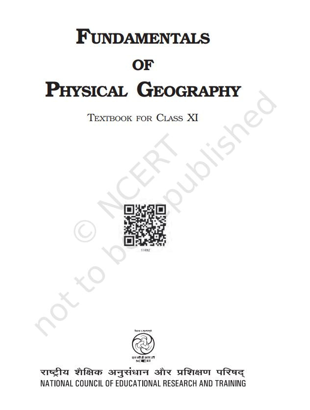NCERT Fundamentals Of Physical Geography Class 11 Textbook For English Medium Latest Edition 2026-27 Code 11092