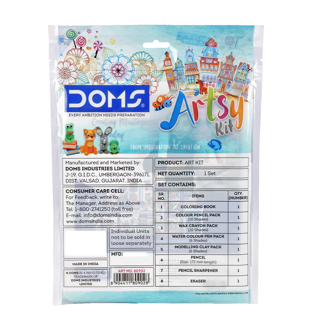 Doms Art Strokes Kit Perfect Value Pack Kit for Creative Minds Gifting Range for Kids Stationery Items