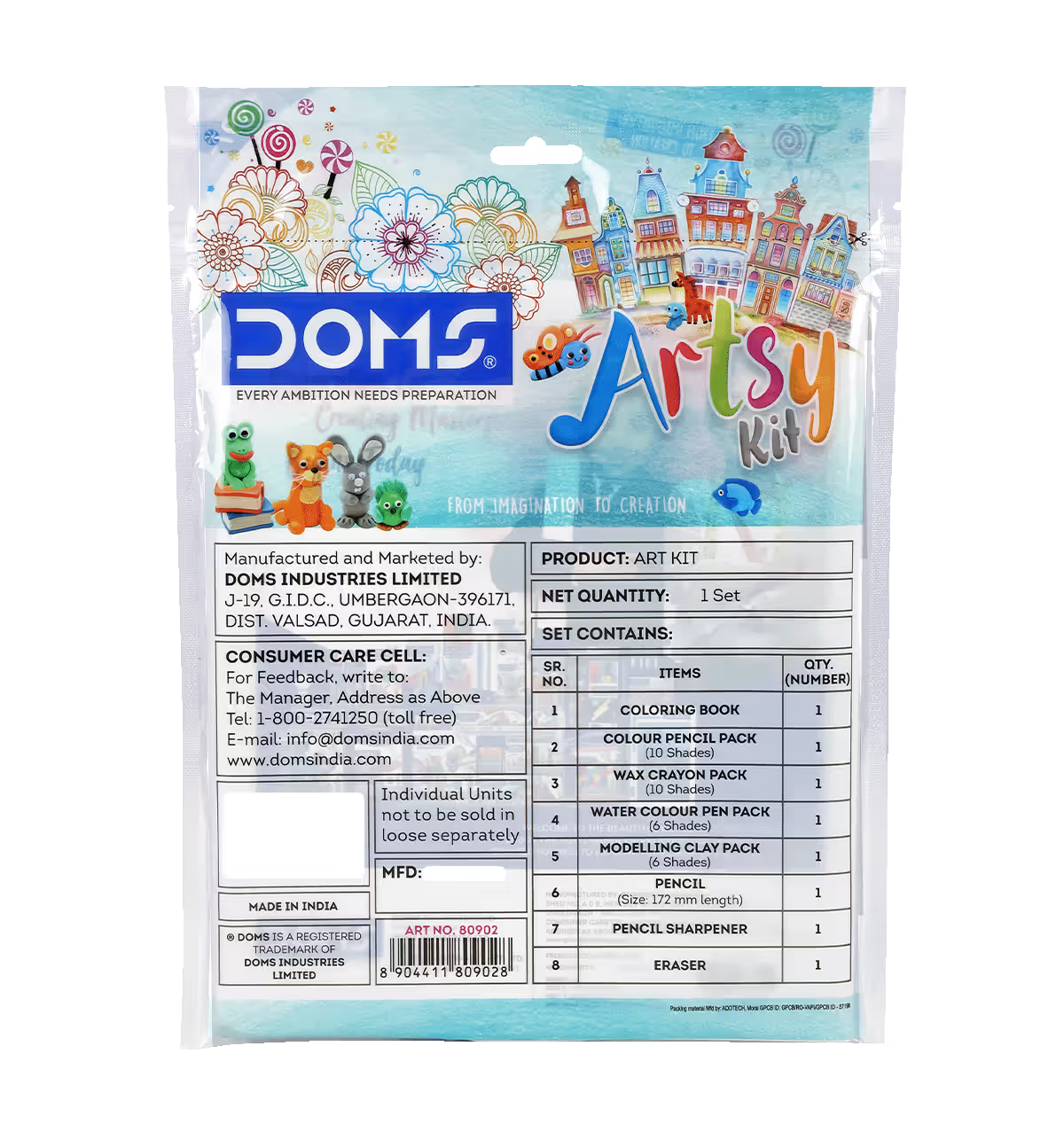 Doms Art Strokes Kit Perfect Value Pack Kit for Creative Minds Gifting Range for Kids Stationery Items