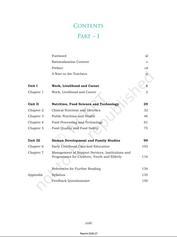 NCERT Home Science Class 12 Textbook For Human Ecology And Family Science Grade XII Code-12136