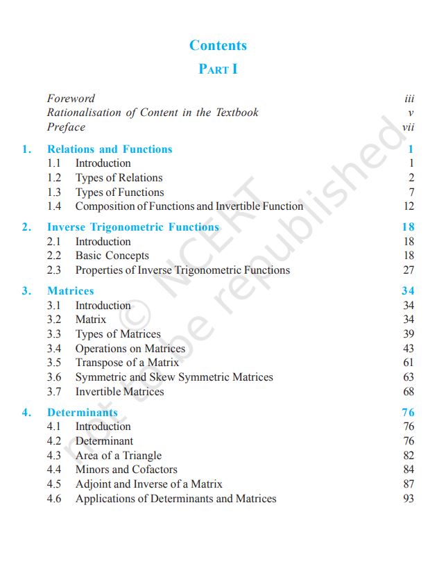 NCERT Mathematics Class 12 Part 1 Textbook For English Latest Edition 2026-27 Based On CBSE Syllabus Code 12079