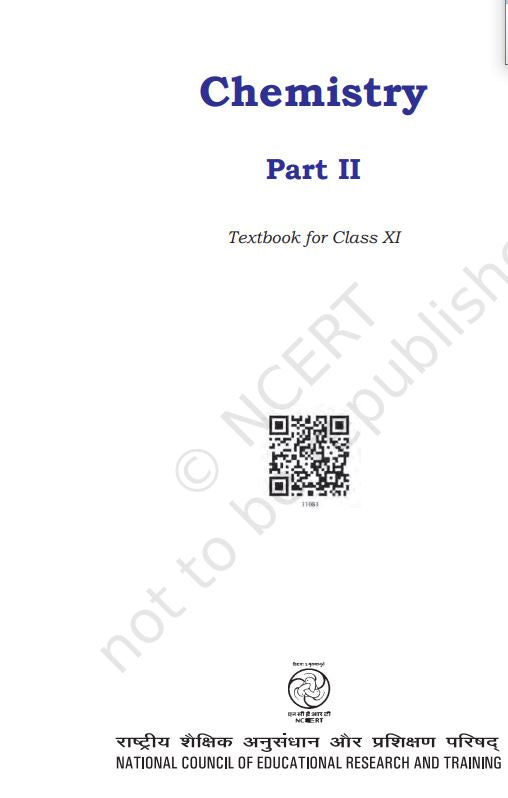 NCERT Chemistry Class 11 Part 2 Textbook For English Medium Latest Edition 2026-27 Code 11083