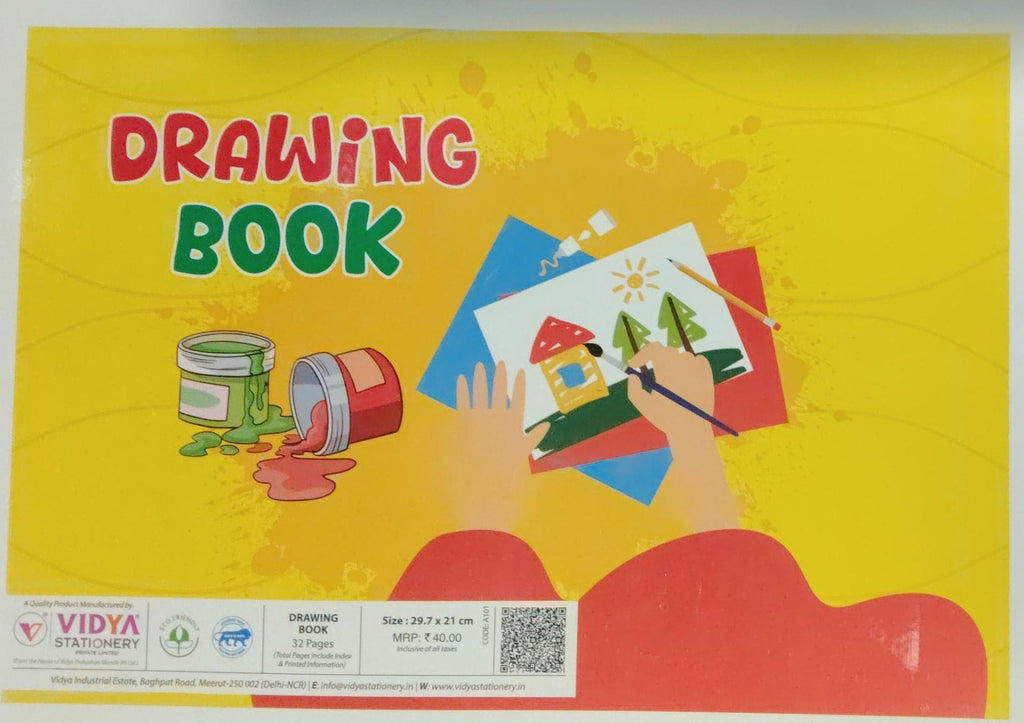 Vidya Drawing Book Super Speciality Drawing Paper 32 Pages Included Index Size 29.7*21 CM
