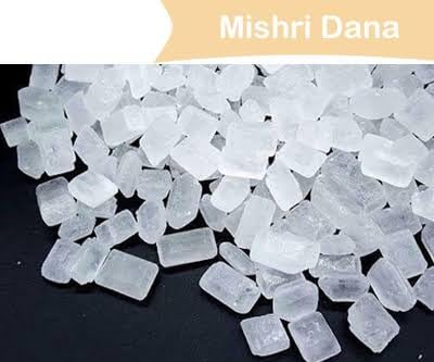 Ladoo Gopal Bhog Mishri Pack of 250 Gram Mishri Dana, Krishna Bhog Prasad/ Misri Bhog, White Candy - White Mishri - Cutting Mishri -Rock Sugar Crystals for Sweets Pooja, Puja Prasad  Ayurvedic Sugar