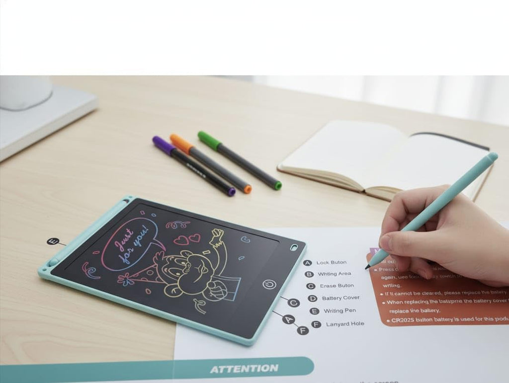 LCD Writing Table 8.5 Inch Colorful Drawing Board Digital Notepad with Lock Function Electronic Drawing Pad for Kids Learning Memo Sketching