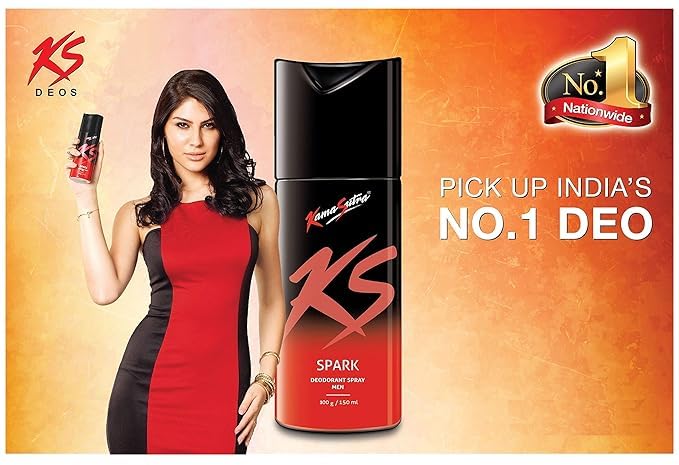 KamaSutra KS Spark Deodorant Spray for Men Long Lasting Fresh Masculine Fragrance All Day Odour Protection Daily Body Spray