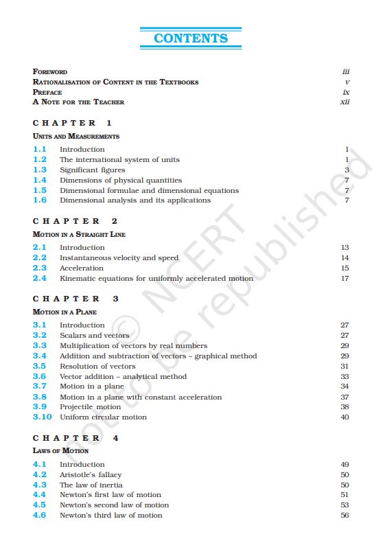 NCERT Physics Class 11 Part 1 Textbook For English Grade XI Code 11086