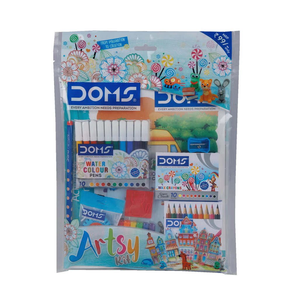Doms Art Strokes Kit Perfect Value Pack Kit for Creative Minds Gifting Range for Kids Stationery Items