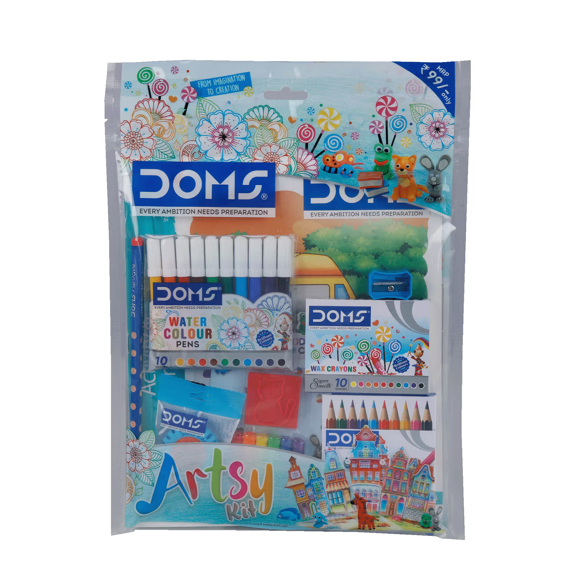 Doms Art Strokes Kit Perfect Value Pack Kit for Creative Minds Gifting Range for Kids Stationery Items