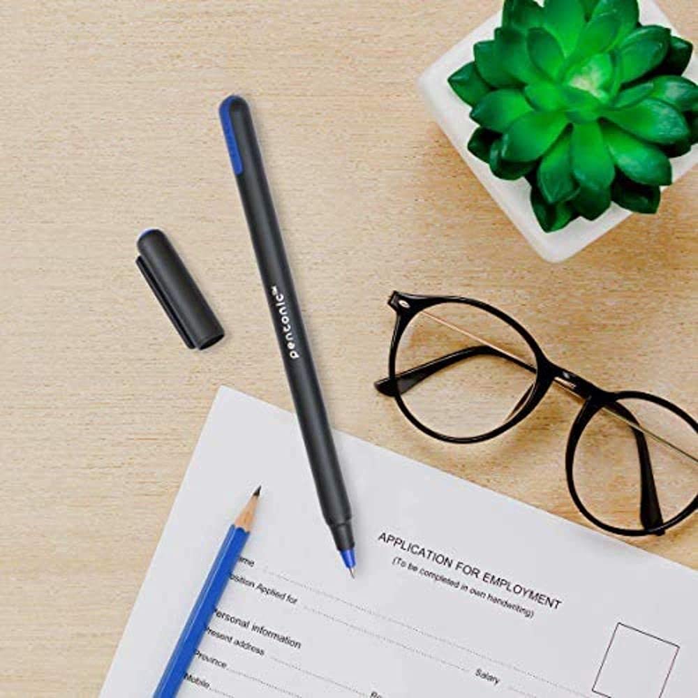 Pentonic 0.7 mm Ball Pen Black Ink – Black Body | Blister Pack of 10 Pens 2