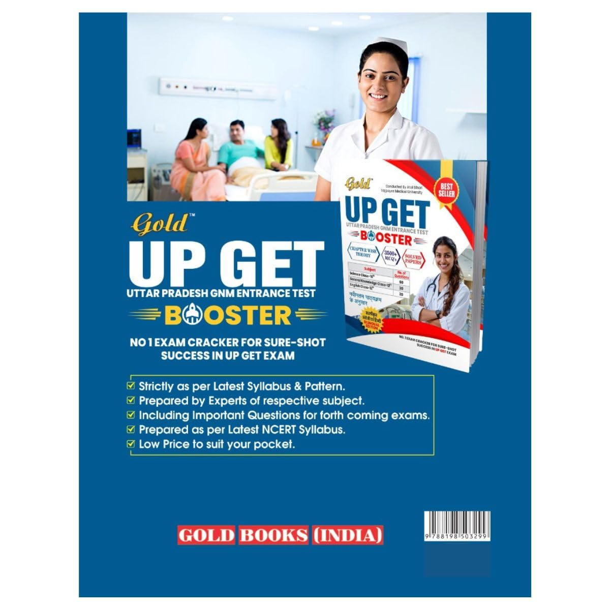 Gold UP GET GNM Entrance Test Booster Chapterwise Theory 3500+MCQs Solved Papers Bilingual Edition