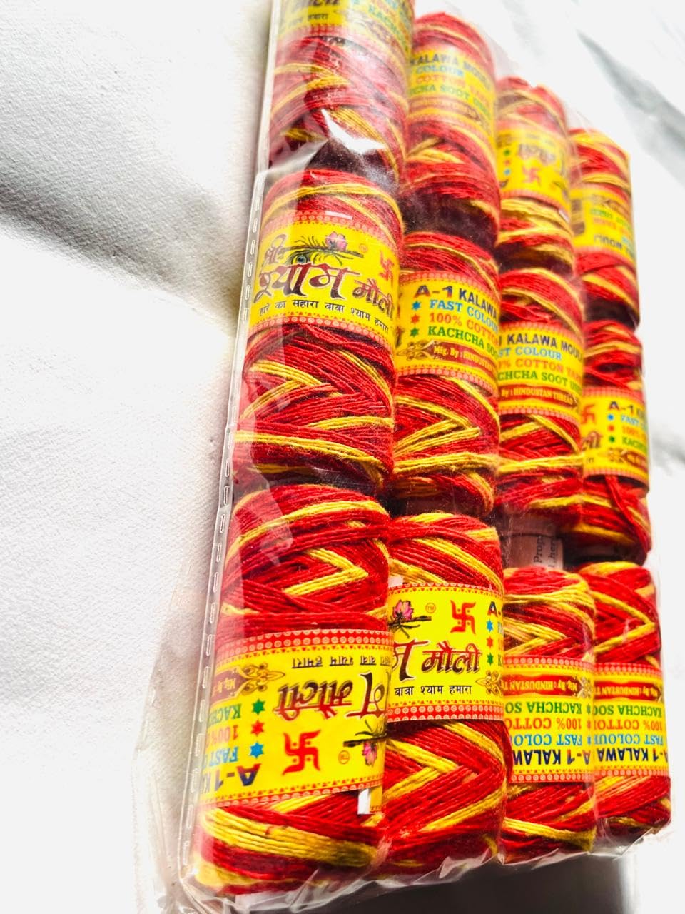Gopal Mart Set of 12-Raksha Sutra Moli Dhaga Kalva for Pooja 100% Cotton Kalawa Mauli Dhaga for Puja | Cotton Pooja Kalawa Moli Mauli kalava Shudh Dhaga 12 Pure