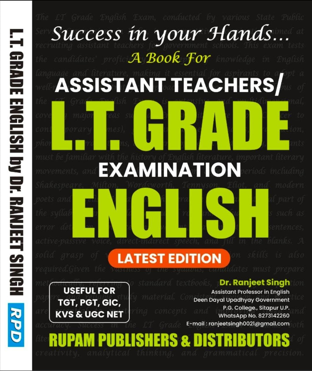 Rupam L.T. Grade English Exam 2026 Preparation Book Latest Edition Assistant Teacher By Dr Ranjeet Singh 1