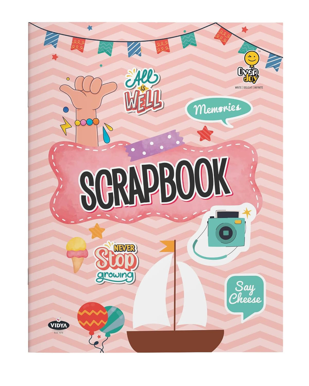 Vidya Scrapbook for Students A4 Size 28 Pages Multicolour Colour and Design May Carry