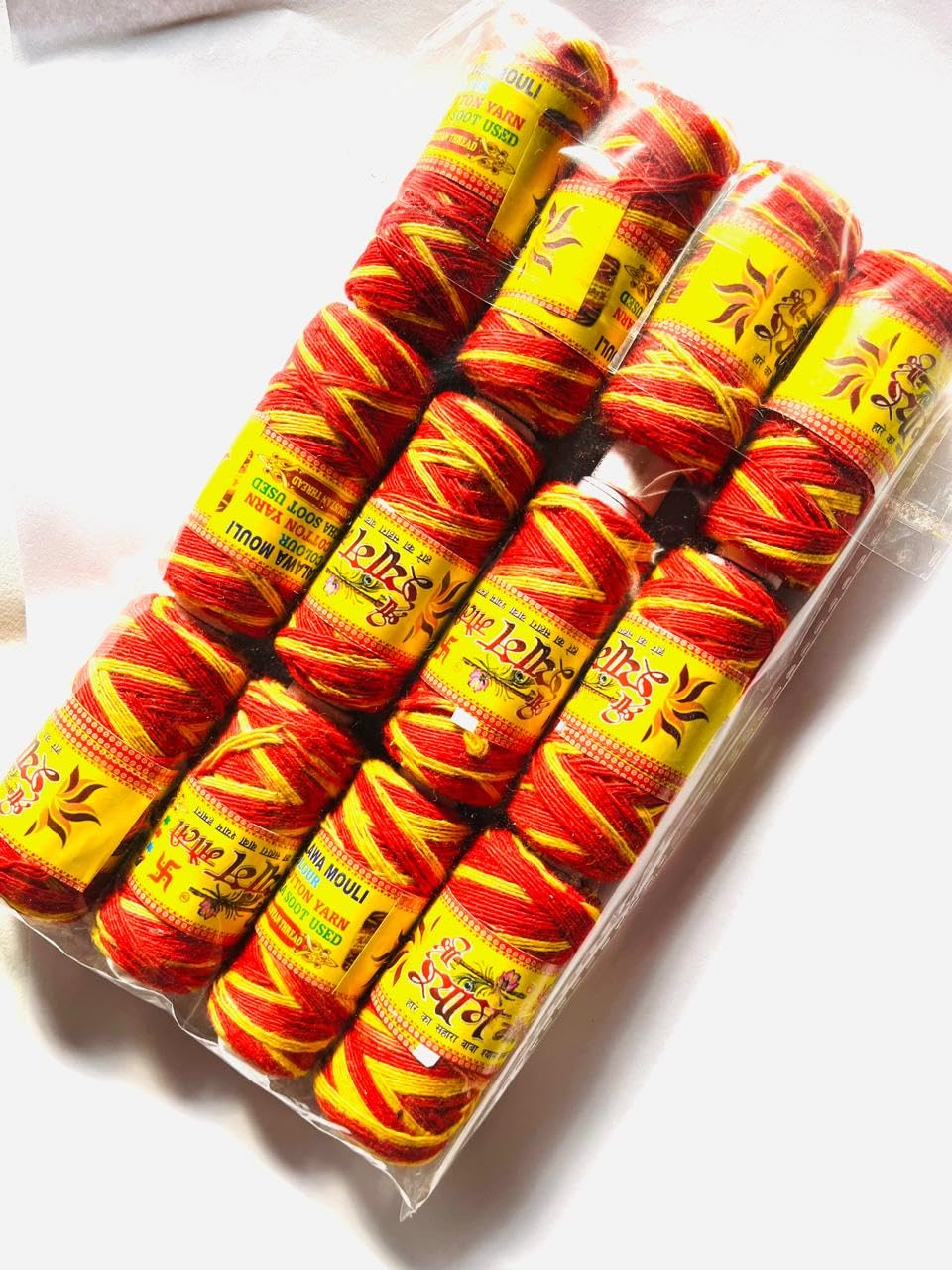 Gopal Mart Set of 12-Raksha Sutra Moli Dhaga Kalva for Pooja 100% Cotton Kalawa Mauli Dhaga for Puja | Cotton Pooja Kalawa Moli Mauli kalava Shudh Dhaga 12 Pure