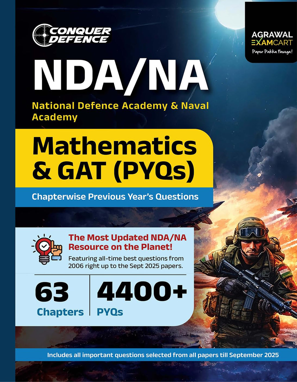 Examcart Conquer Defence NDA NA Mathematics And General Ability Test GAT PYQs Book 2026