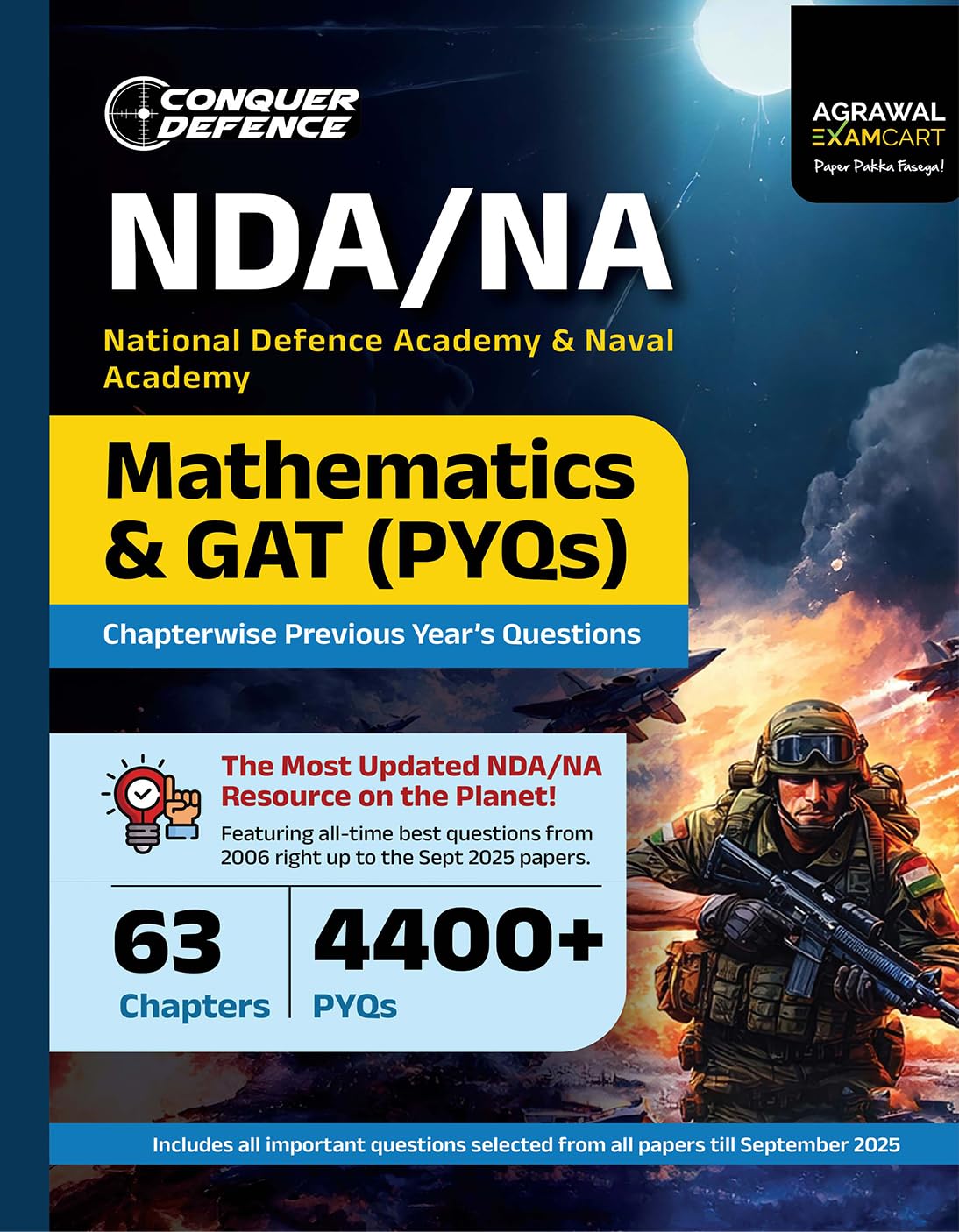Examcart Conquer Defence NDA NA Mathematics And General Ability Test GAT PYQs Book 2026