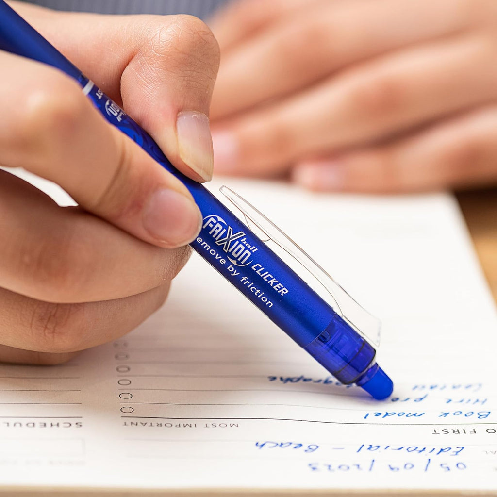 Pilot FriXion Clicker Retractable Erasable Gel PensFine Point Blue Ink