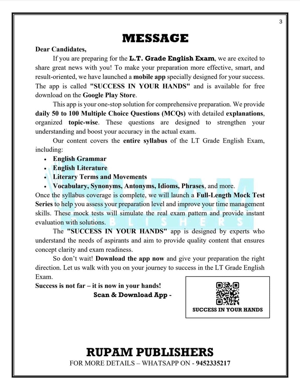 Rupam LT Grade Exam 2026 50 Practice Set Solved Papers