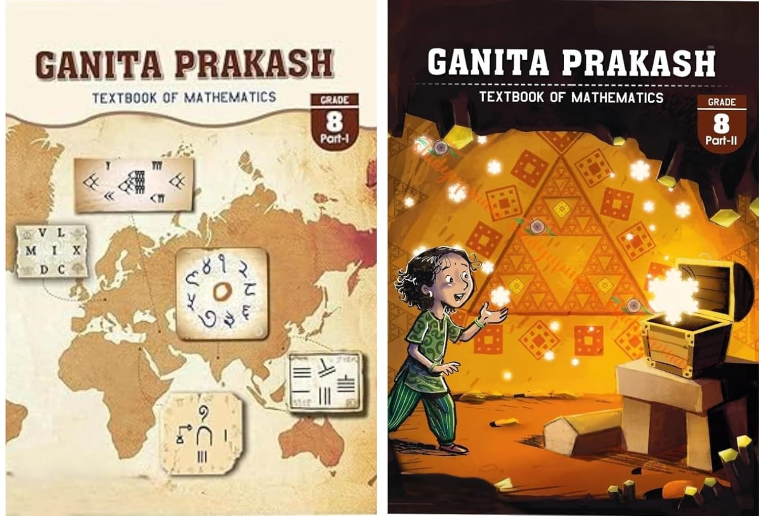 NCERT Combo Set Of 2 Books Ganita Prakash Mathemathics Part 1 And 2 Textbook For Class 8 English Medium