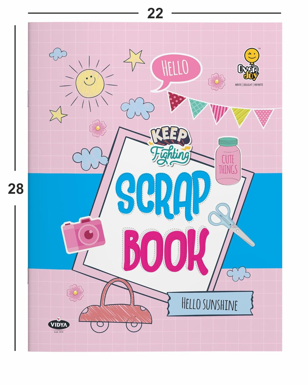 Vidya Scrapbook for Students A4 Size 28 Pages Multicolour Colour and Design May Carry