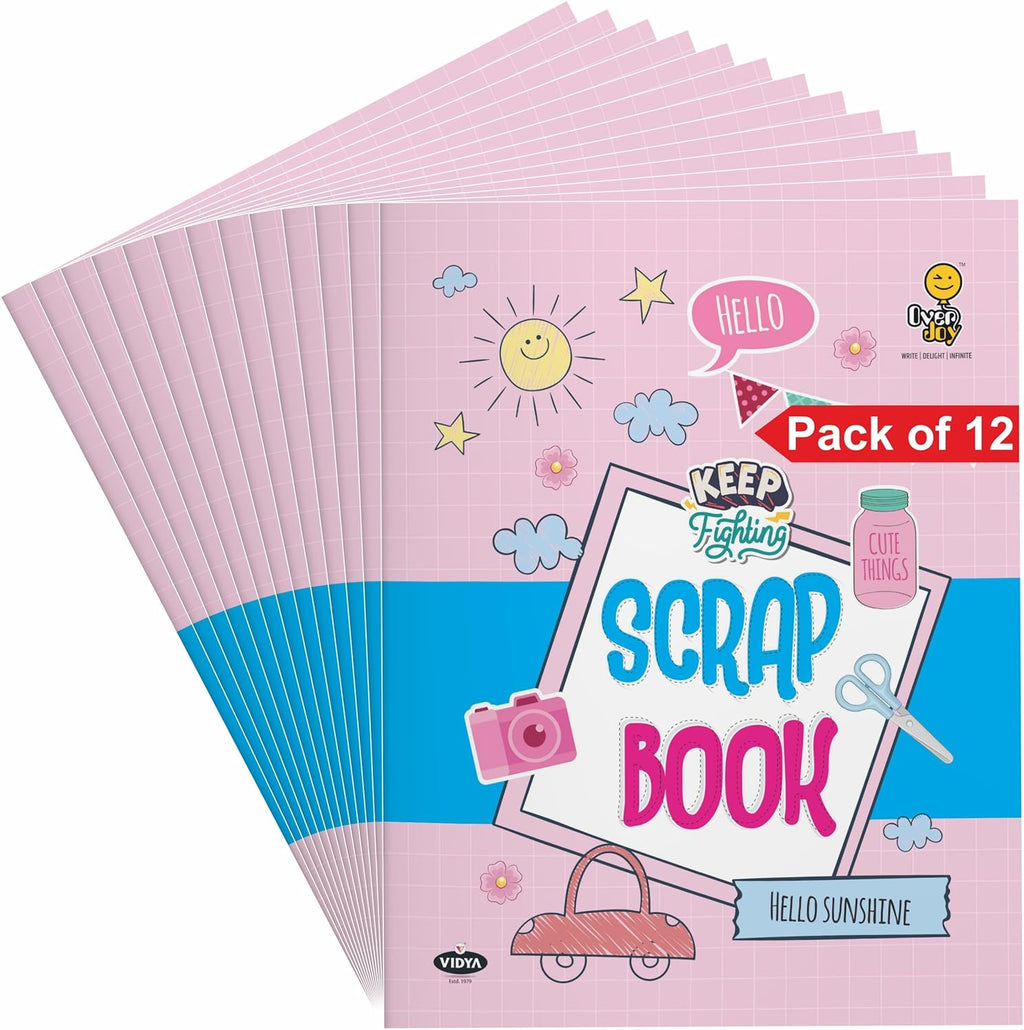 Vidya Scrapbook for Students A4 Size 28 Pages Multicolour Colour and Design May Carry