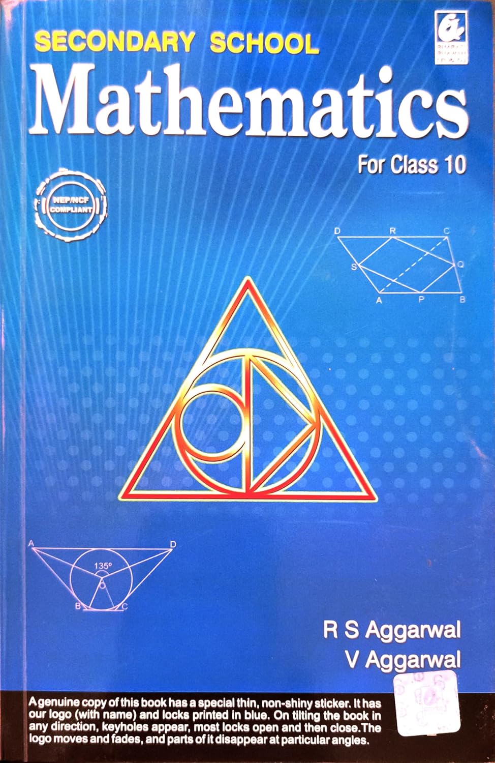 Secondary School Mathematics for Class 10 CBSE Board By R S Agrawal And V Agrawal 2025-26