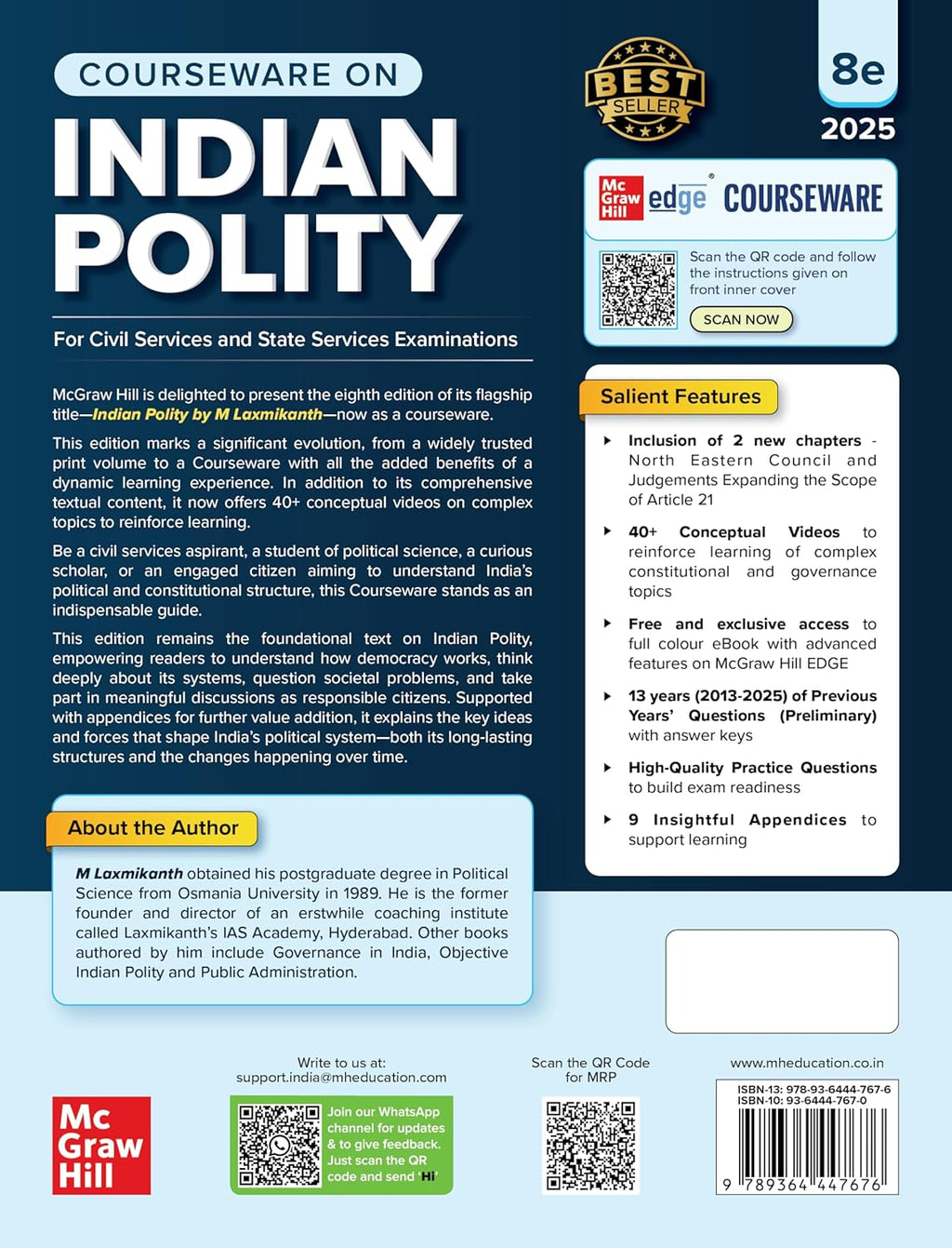 Indian Polity 8th Edition By M. Laxmikanth Mc Graw Hill English Medium