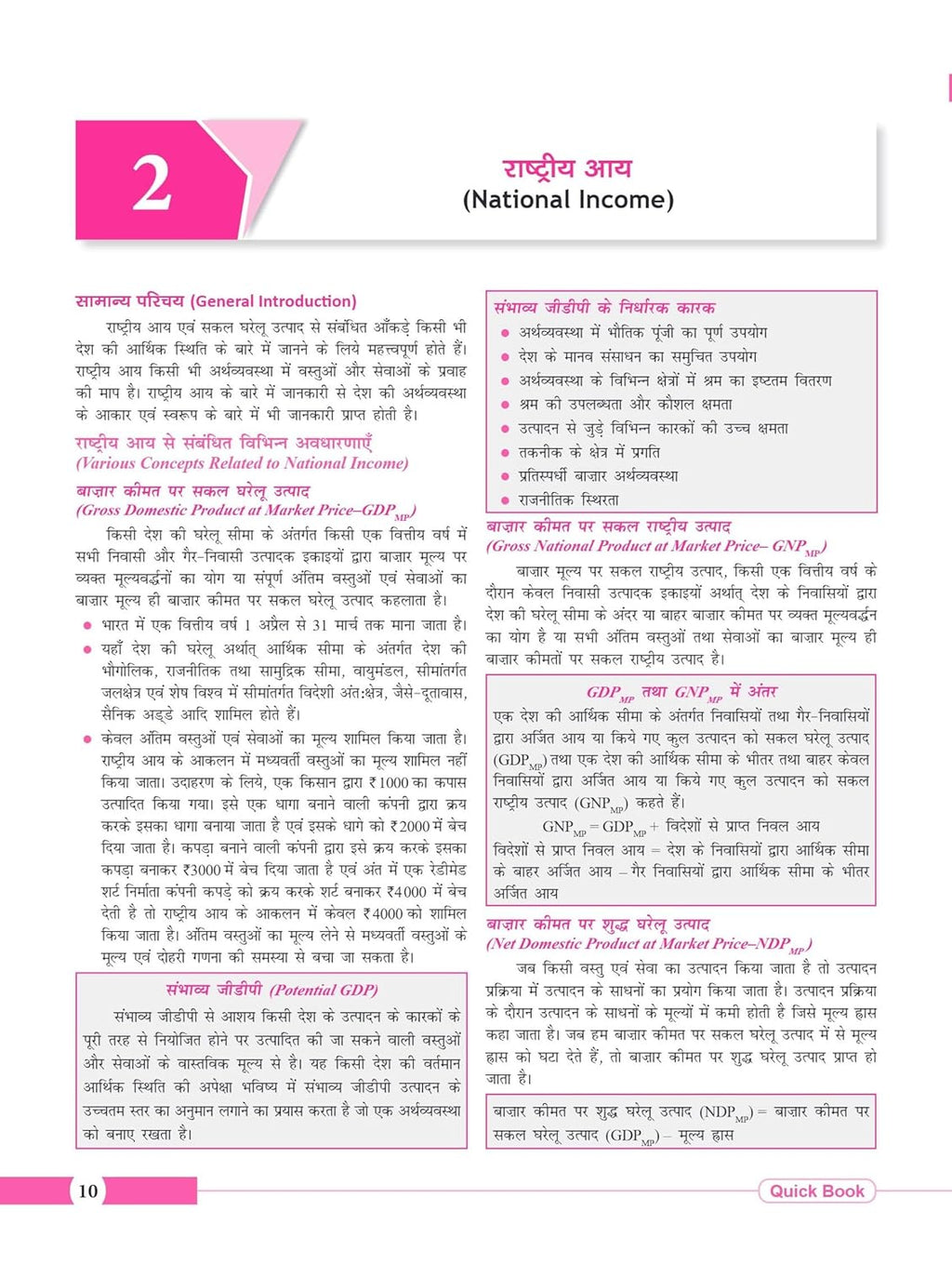 Drishti Quick Book Bhartiya Arthvyavastha 10th Edition Hindi Medium