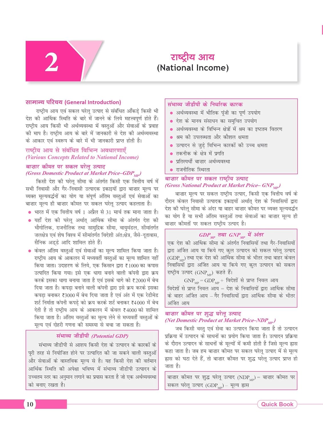 Drishti Quick Book Bhartiya Arthvyavastha 10th Edition Hindi Medium
